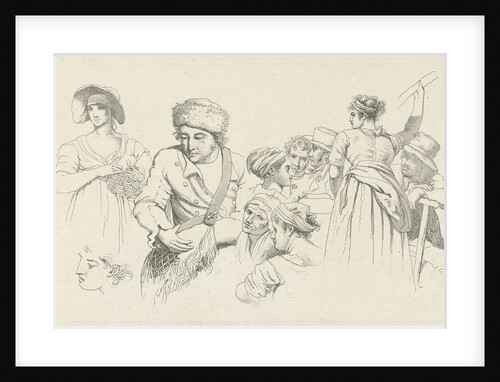 Study Sheet with figures and heads by Jacob Ernst Marcus