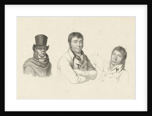 Portraits of John Kamphuysen Dirk Versteegh and Hendrik de Flines by Hendrik Willem Caspari