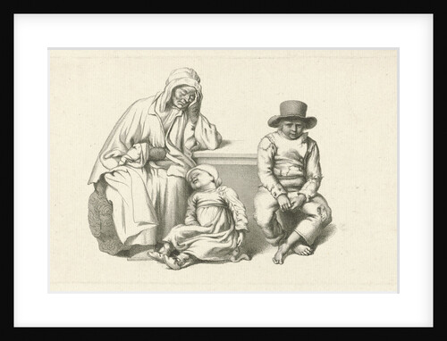 Sitting old wife and two children by Jacob Ernst Marcus