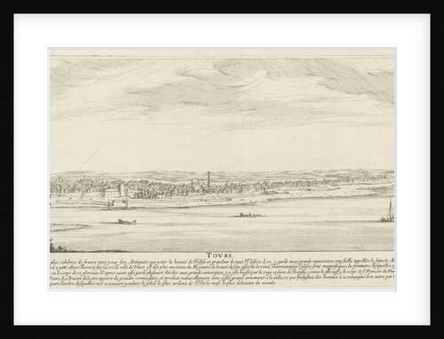 View of Tours, France, caption and excudit Parisiis by Francois Collignon