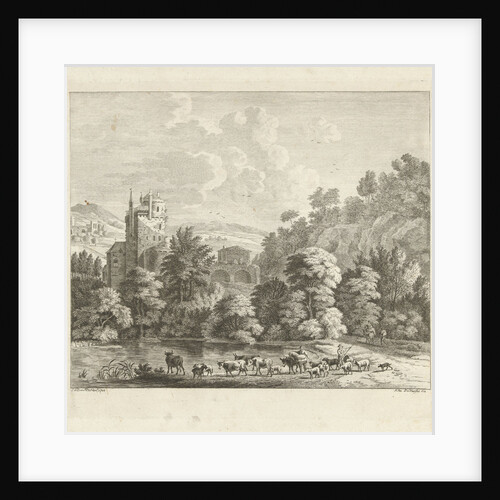 Cattle in a mountain landscape by Anthonij van der Haer