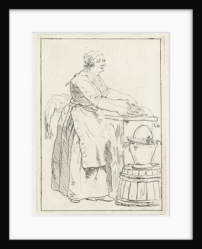 Fish cleaning woman by Hermanus Fock