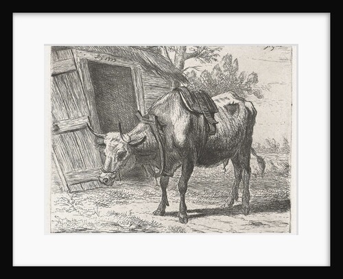 Trekos with yoke for the stable by Jacobus Cornelis Gaal