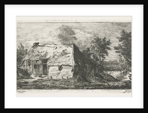 Dilapidated peasant cabin by Jacobus Cornelis Gaal
