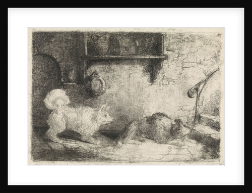 Two dogs by Jan Karel Jacob de Jonge