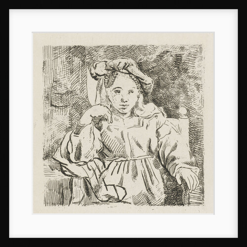 Sitting girl by Rembrandt Harmensz. van Rijn
