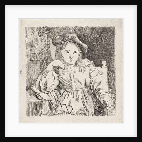 Sitting girl by Rembrandt Harmensz. van Rijn