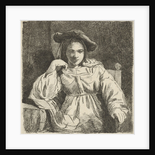 Sitting girl by Rembrandt Harmensz. van Rijn