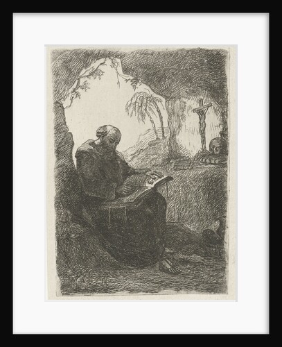 Monk in a cave by David van der Kellen II