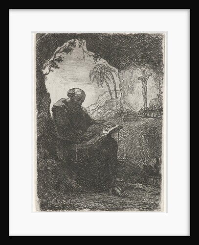 Monk in a cave by David van der Kellen II