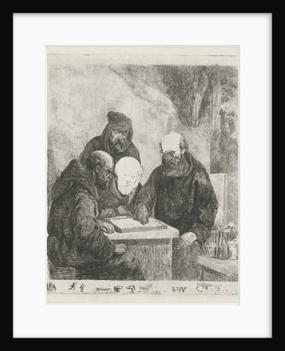 Checkers playing monks by David van der Kellen II