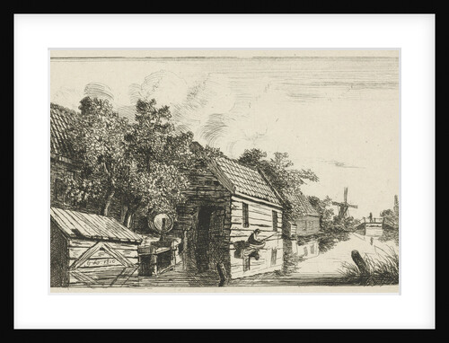 Vessel at a boathouse by Gerrit Lamberts