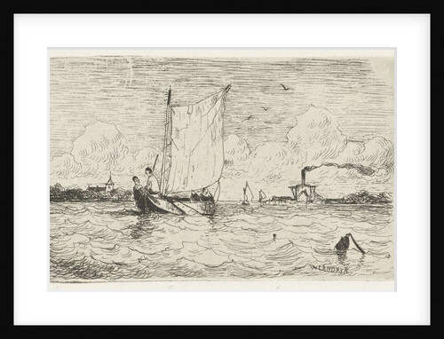 View of the Haarlemmermeer with sailing ships by Willem Lodewijk Andrea