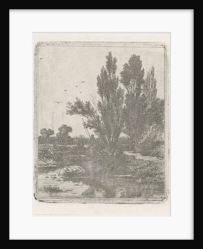 River landscape with angler by Jan van Lokhorst