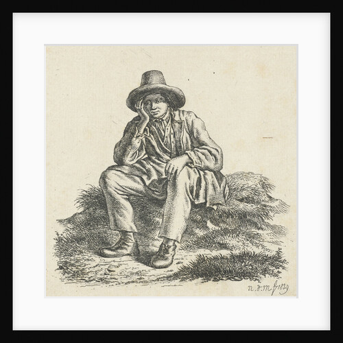 Seated man, his head support by Anthonie Willem Hendrik Nolthenius de Man