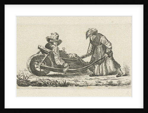 Drunkard in a wheelbarrow by Anthonie Willem Hendrik Nolthenius de Man