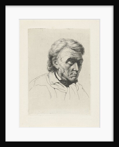 Portrait of an old man with closed eyes by Jean Zacherie Mazel