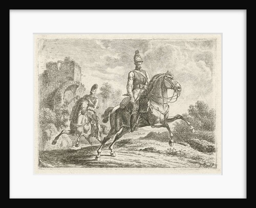 Two soldiers on horseback by Johannes Mock