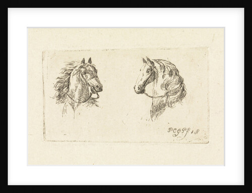Two horse heads by Paulus Charles Gerard Poelman