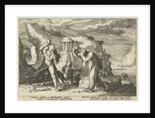 Deucalion and Pyrrha create a new race of men by Franco Estius