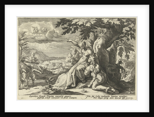 Clymene points Phaeton his father, the sun god by Franco Estius