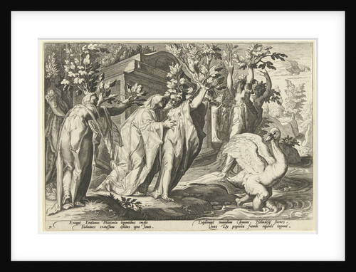 Phaëthons sisters turn into poplars and his friend into a swan by Franco Estius