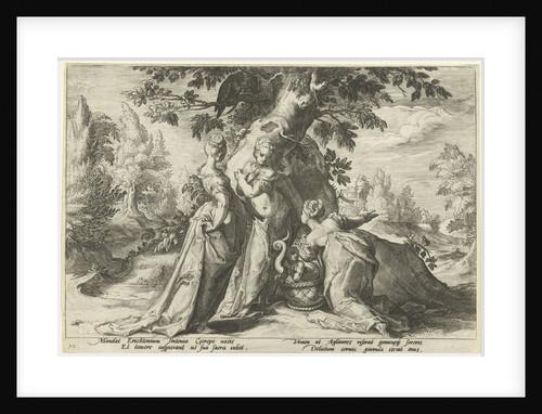 The daughters of Cecrops open the basket that Minerva has entrusted them by Franco Estius