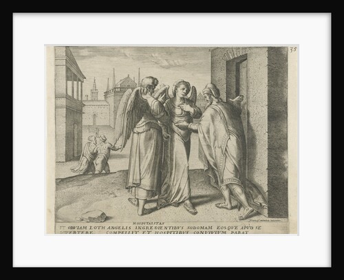 Lot and the two angels by Anonymous