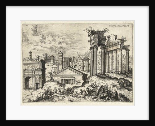 View of the ruins of the Roman Forum seen from the Capitol by Hieronymus Cock