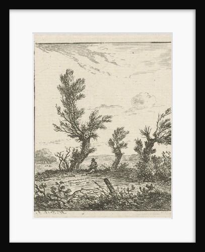 Artist between willows by Hermanus Fock