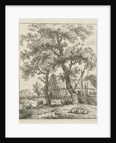Farm and shepherd by Hermanus Fock