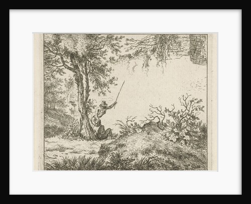 Two men at a wall by Hermanus Fock