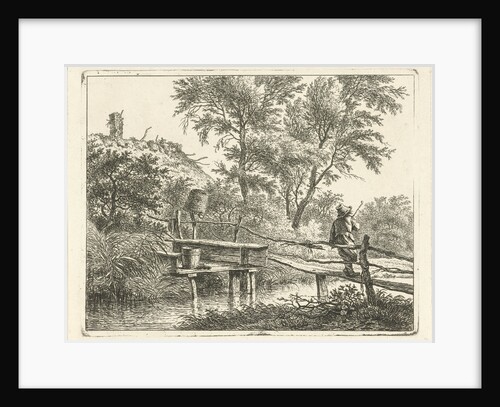 Man on bridge by Hermanus Fock