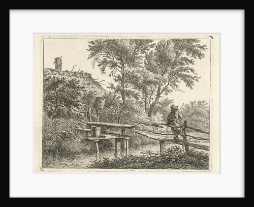 Man on bridge by Hermanus Fock