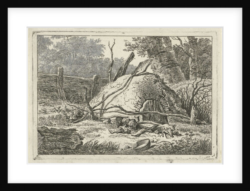 Semicircular oven in a wooded landscape by Hermanus Fock