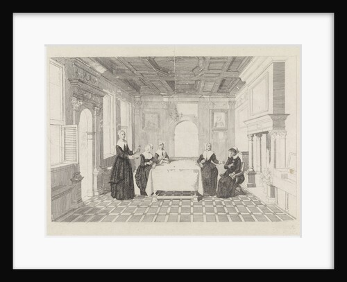 Women with flowers in a departure by David van der Kellen III