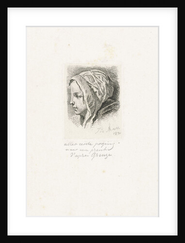 Head of a woman with hat by Johannes de Mare