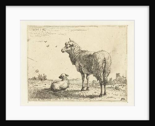 Ewe with lamb by Karel Dujardin