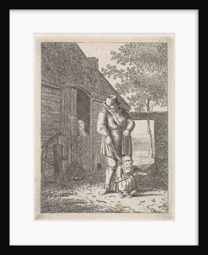 Farmer with child at a leash by Christina Chalon