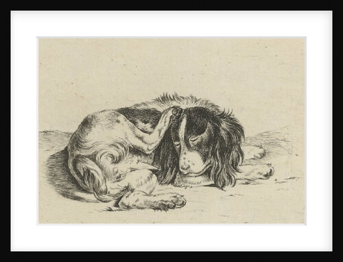Lying dog by Hendrik Godart de Marée
