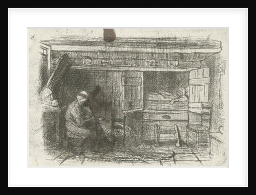 Two figures in an interior by Jozef Israëls