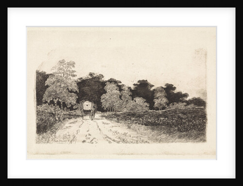 Wagon on a road in Driebergen by Elias Stark