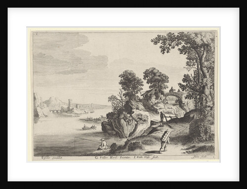 River landscape with travelers on country road by Claes Jansz. Visscher II