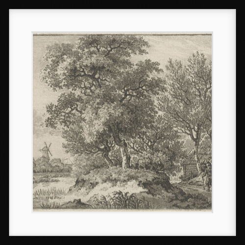 Wooded Landscape with walker by Jan Evert Grave