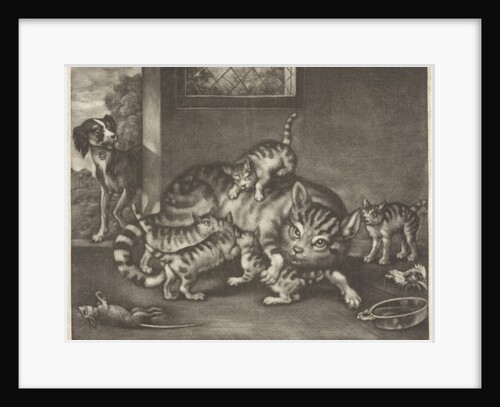 Cat with five kittens by Pierce Tempest