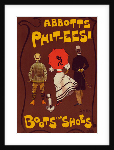 English poster for a boot and shoe factory Abbots Phit-Eesi by Dudley Hardy