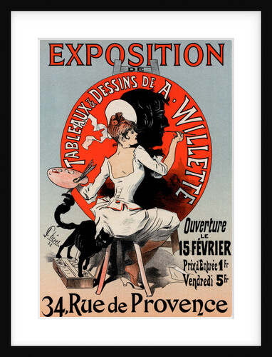 Poster for l'Exposition de Tableaux et Dessins de A. Willette by Jules Chéret