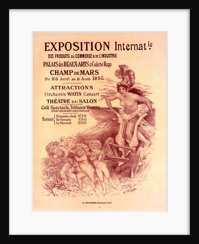 Poster for l' Exposition internationale des Produits du Commerce et de l'Industrie, au Champ de Mars by Adolphe Willette