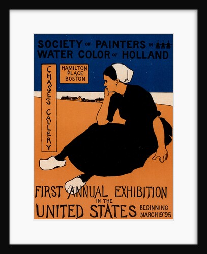 American poster for Exposition de la Société des Peintres Aquarellistes de Hollande by Charles H. Woodbury