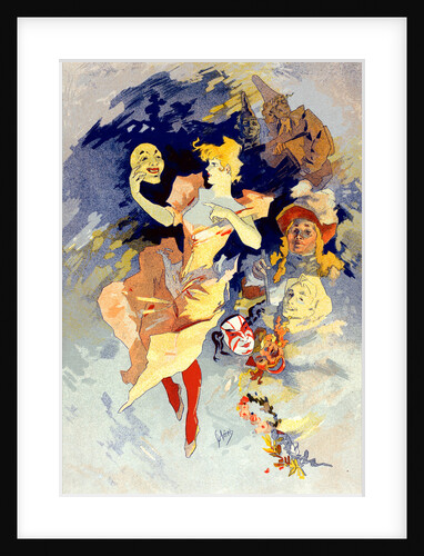 Poster La Comédie. crazy happiness by Jules Chéret